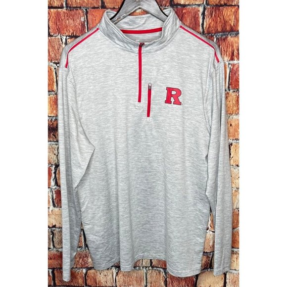 Rutgers University Scarlet Knights Long Sleeve 1/4 Zip Pullover Shirt Men’s XL - Picture 2 of 4